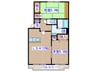 レジュウィールE 2LDKの間取り