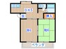 ラ・シャンブル櫻小路 2DKの間取り