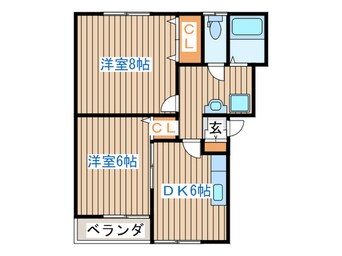 間取図 クレセ－ル南仙台Ａ