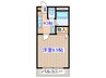 ハイネス柏木 1Kの間取り