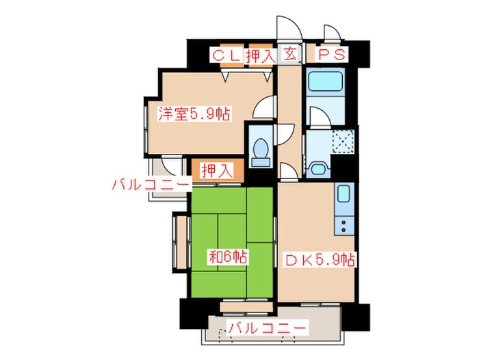間取り図 ライオンズマンション長町四丁目