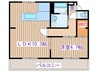 テレパレス榴ヶ岡２号棟 1LDKの間取り