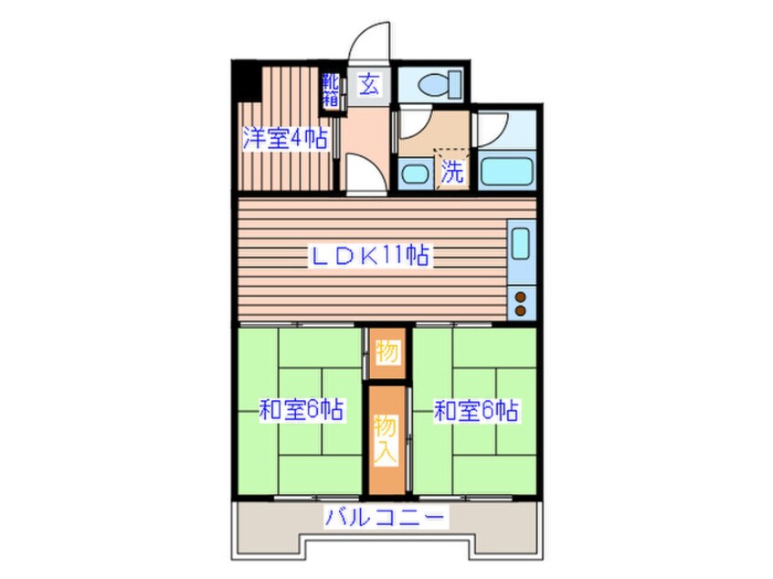 間取図 ダイアパレス鹿野