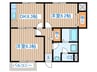 サンアベニューＢ 2DKの間取り