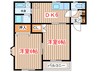 シャンテＫ 2DKの間取り
