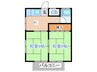 板橋荘 2Kの間取り