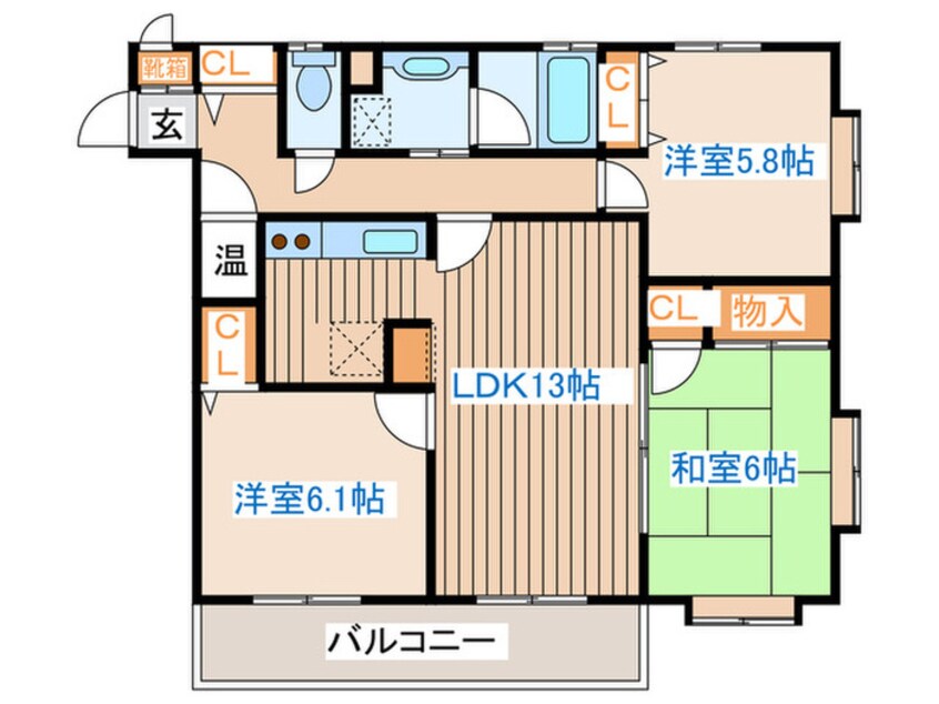 間取図 カ－サベルデ中山Ｂ棟