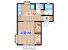 シャトル加茂 1DKの間取り