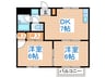 シティハイツ源Ⅱ 2DKの間取り