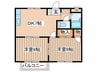シティハイツ源Ⅱ 2DKの間取り