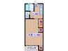 出花レジデンス郷家A棟 1Kの間取り