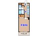 ディ・ブルーメ 1Kの間取り