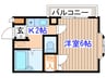 エトワール八乙女 1Kの間取り