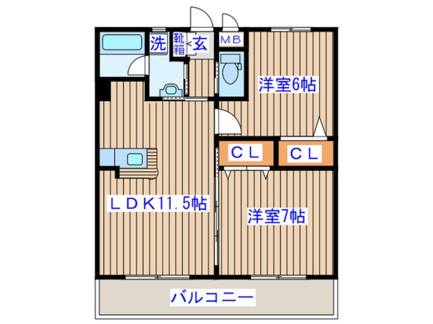 間取図 リビングステージ木町通