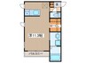 ﾌｧｲｿﾞﾆｱ向山WEST 1Rの間取り