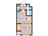 フェリシダ八幡 1DKの間取り