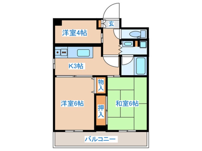 間取図 ダイアパレス星稜町（501）