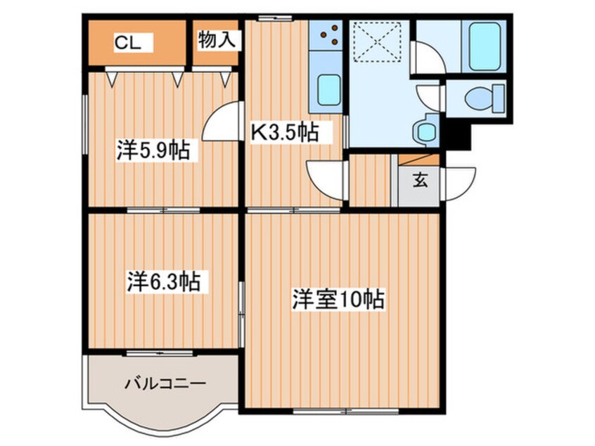 間取図 ヒーローマンション旭ケ浦