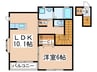 アゼリアン 1LDKの間取り