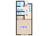 竹の葉コーポ 1Kの間取り