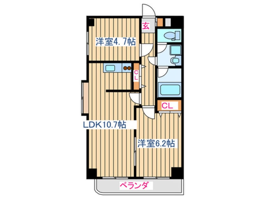 間取図 ベルメゾン新田東