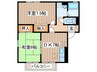 クレセントガーデンⅢ 2DKの間取り