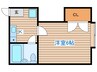 リバーサイド越路 1Kの間取り