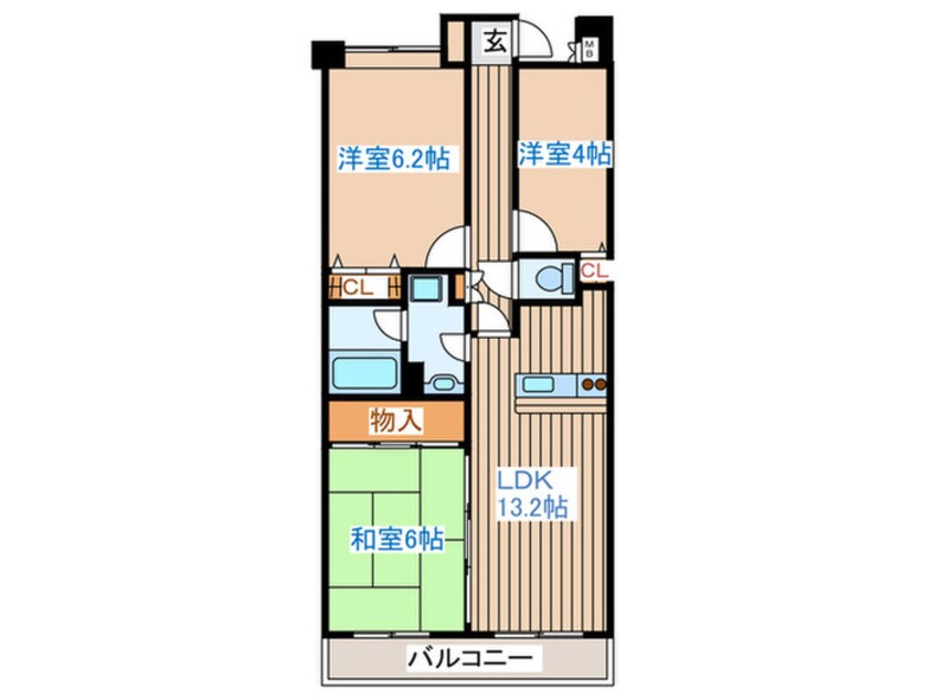 間取図 ガ－デンスクエア泉