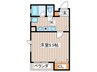 千寿マンション 1Kの間取り