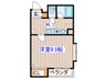 千寿マンション 1Kの間取り