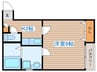 クレフラスト愛宕橋C 1Kの間取り