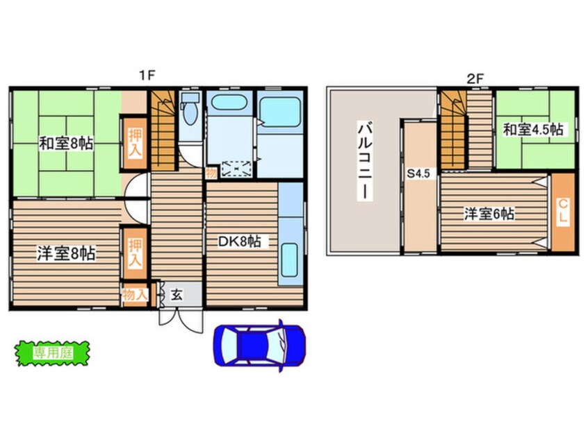 間取図 小松島４丁目方貸家