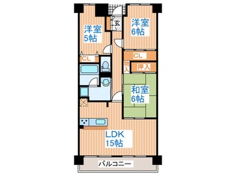 間取図 ﾏｼﾞｪｽﾃｨｯｸﾏﾝｼｮﾝ多賀城