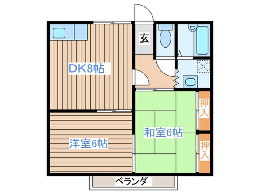 間取図 ハイツ柳の町B