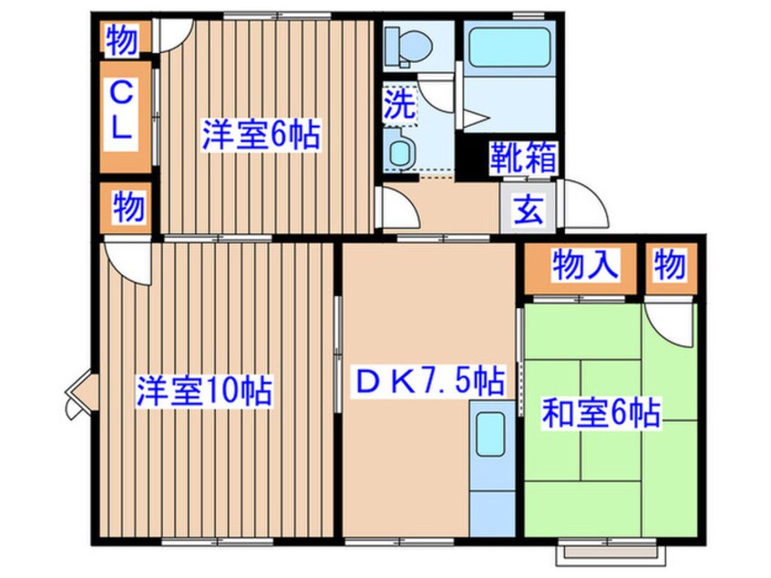 間取図 コーポ蜂屋敷Ｂ