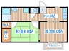 クレストサイド 2Kの間取り