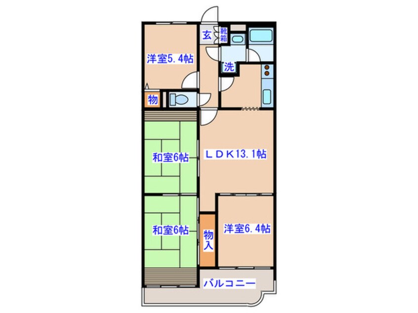 間取図 朝日ﾌﾟﾗｻﾞｼﾃｨ広瀬の杜7番館(319)