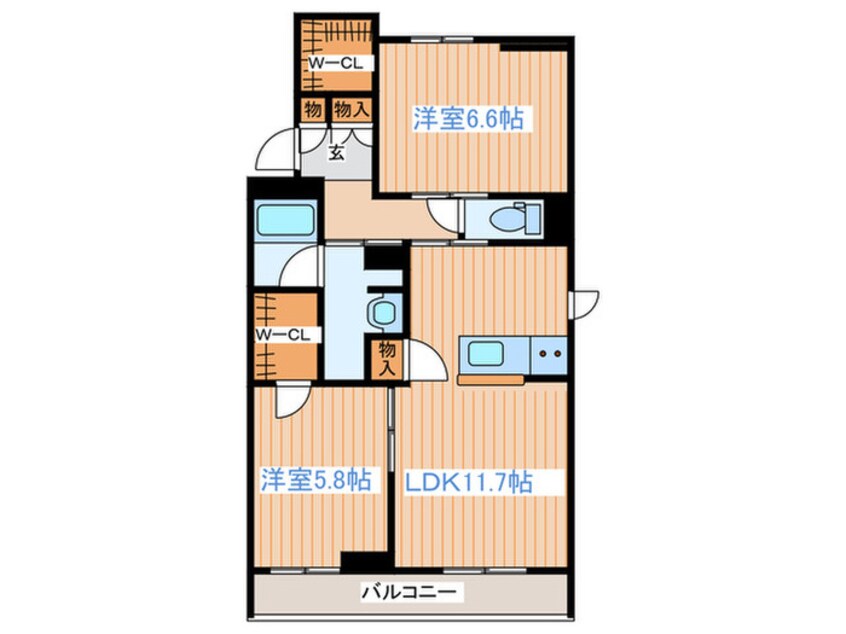 間取図 LULUBISⅢ美田園