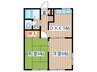 ヴィラクレストA棟 2DKの間取り