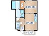 コンフォール萩野町Ⅱ 1DKの間取り
