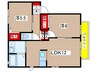 ジェネス八木Ａ棟 2LDKの間取り