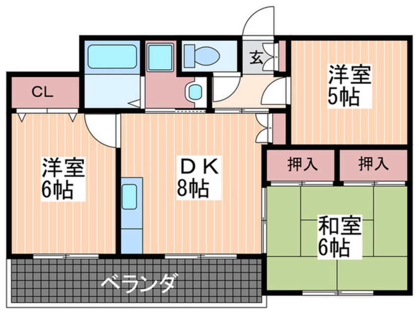 間取図 ル－ビンス観音Ⅱ