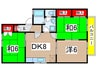セシルパ－クＣ棟 3DKの間取り