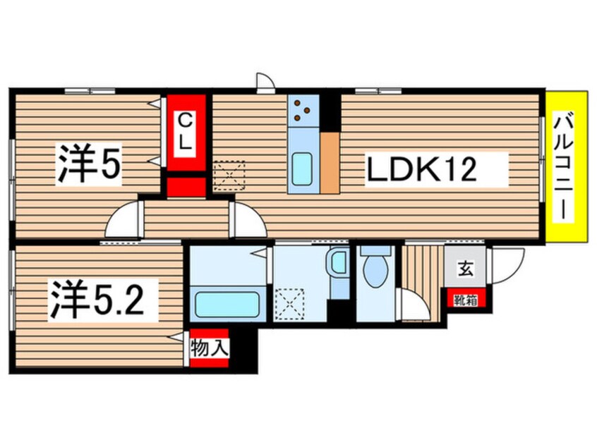 間取図 グランディール東原Ｅ棟