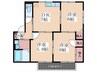 エメロ－ド高石 3DKの間取り