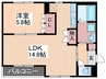 ベルジュシュシュ 1LDKの間取り
