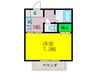 フローラル舟入南 1Kの間取り