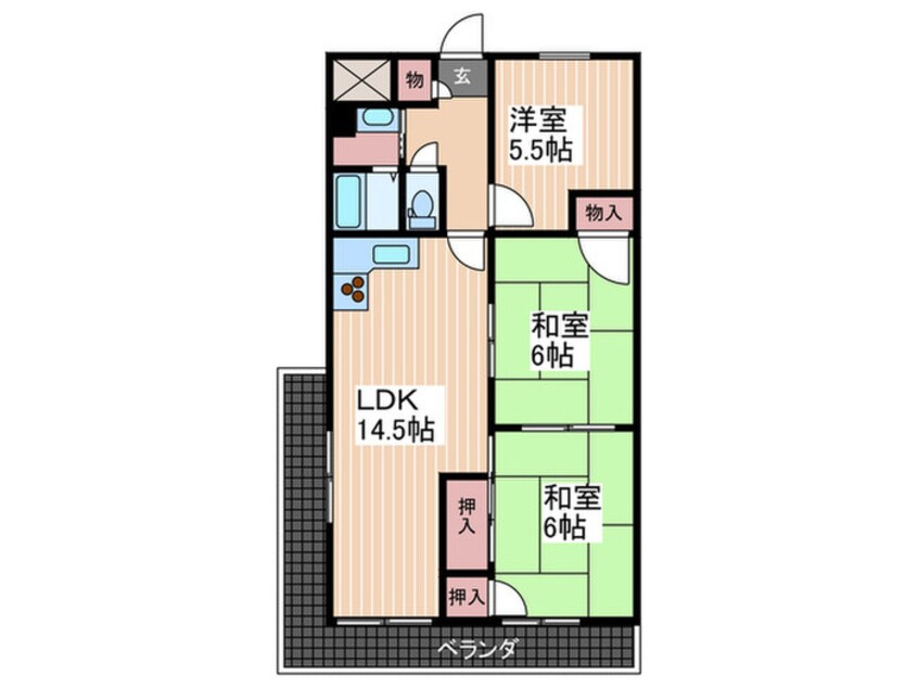 間取図 コスモピア舟入南