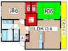 プレミ－ルふかわ 2LDKの間取り