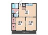 久都内マンション 2DKの間取り